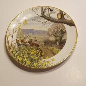 Franklin Porcelain Plate A country church in March @1979 by Peter Banett.